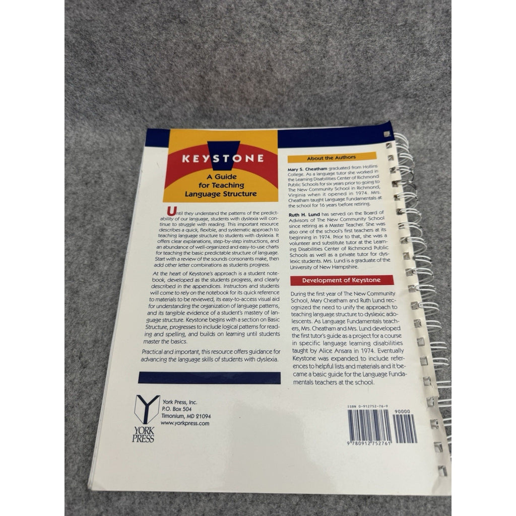 Keystone Guide for Teaching Language Structure 2004 Spiral Mary Cheatham