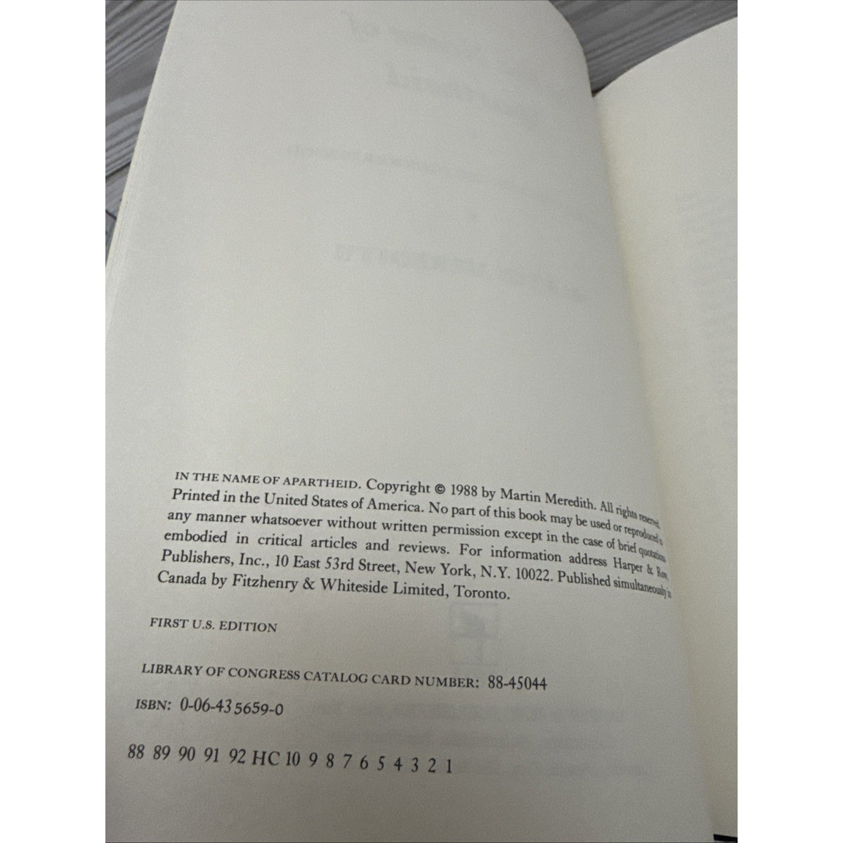 In the Name of Apartheid : South Africa in the Postwar Era by Martin Meredith...
