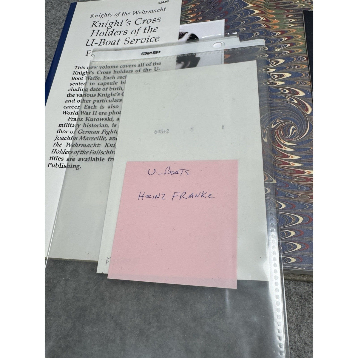 Knight’s Cross Holders U-Boat Service Kurowski Book + 4 Signed Commander Photos