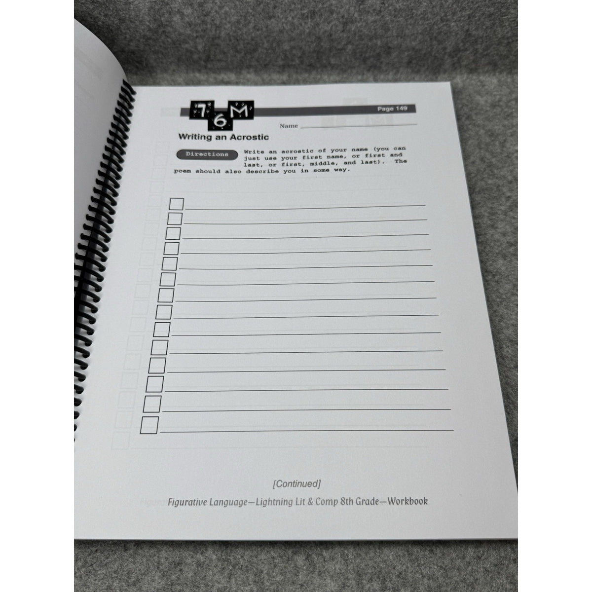 Lightning Literature & Composition 8th Grade Workbook 2nd Edition Kamath