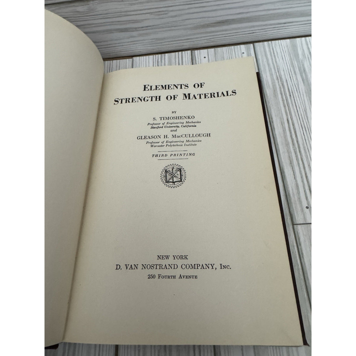 Elements of Strength of Materials Timoshenko 1935 3rd Printing Van Nostrand
