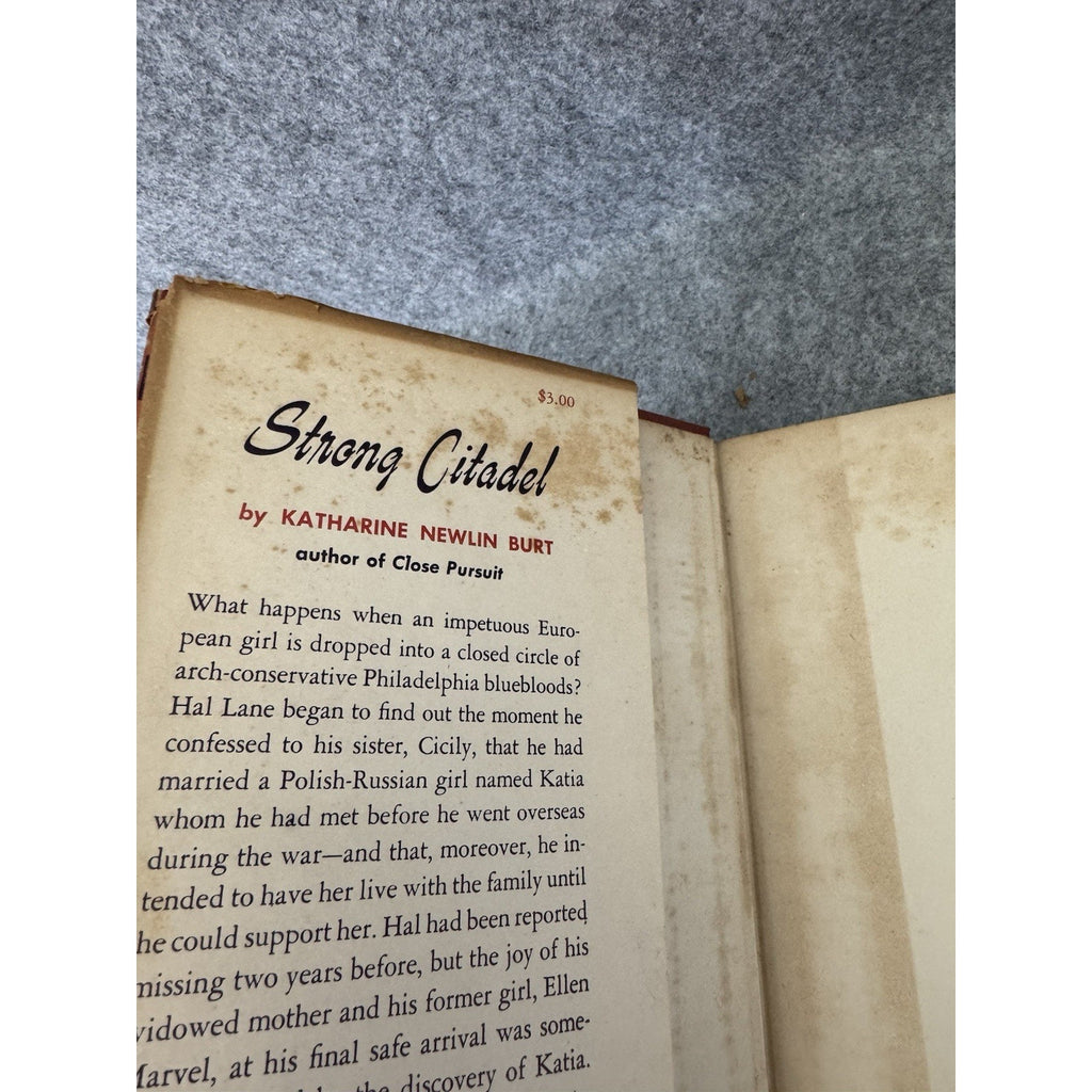 1949 Strong Citadel Katherine Newlin Burt Hardcover w/ Dust Jacket