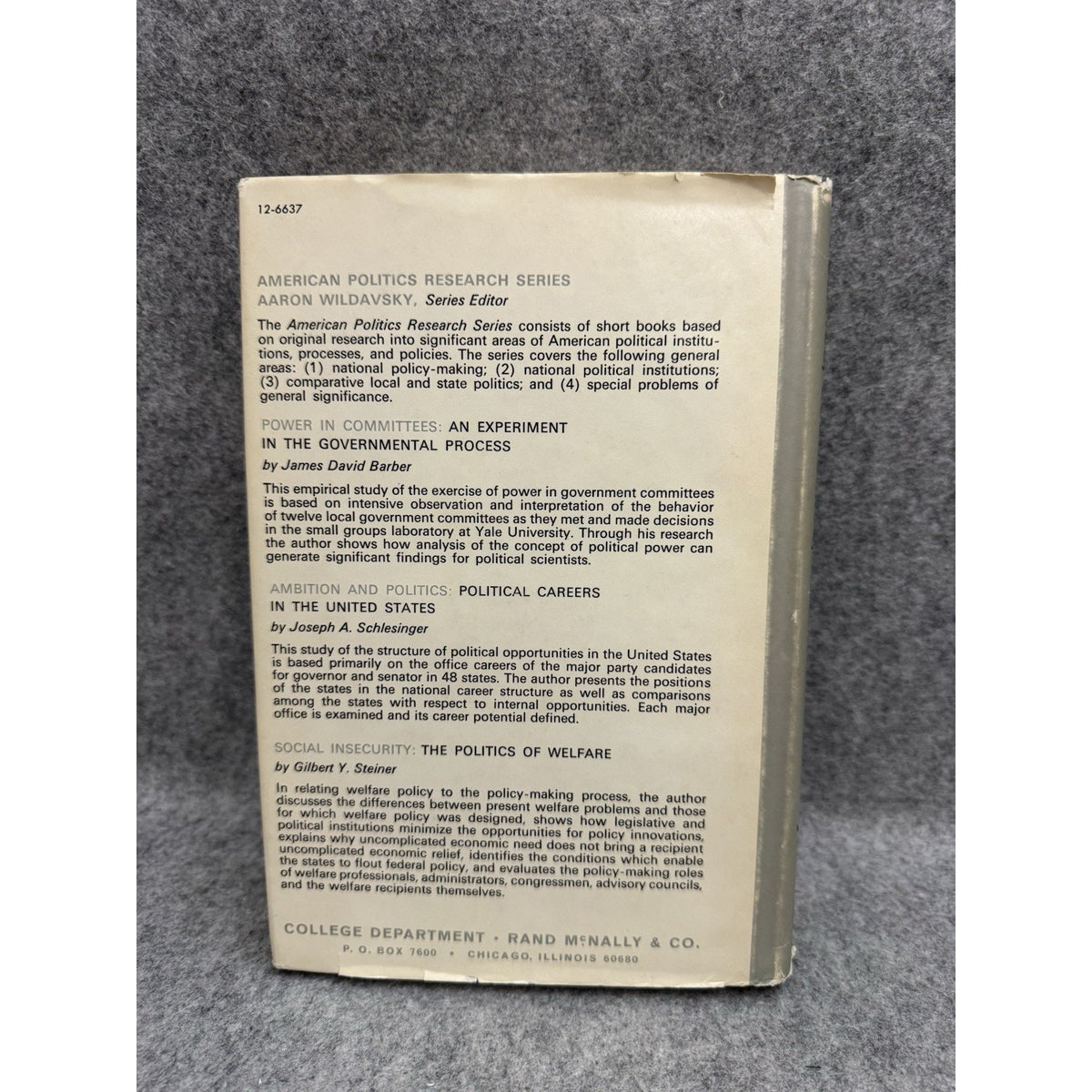 1966 Politics Economics and the Public Thomas R Dye HC DJ Rand McNally