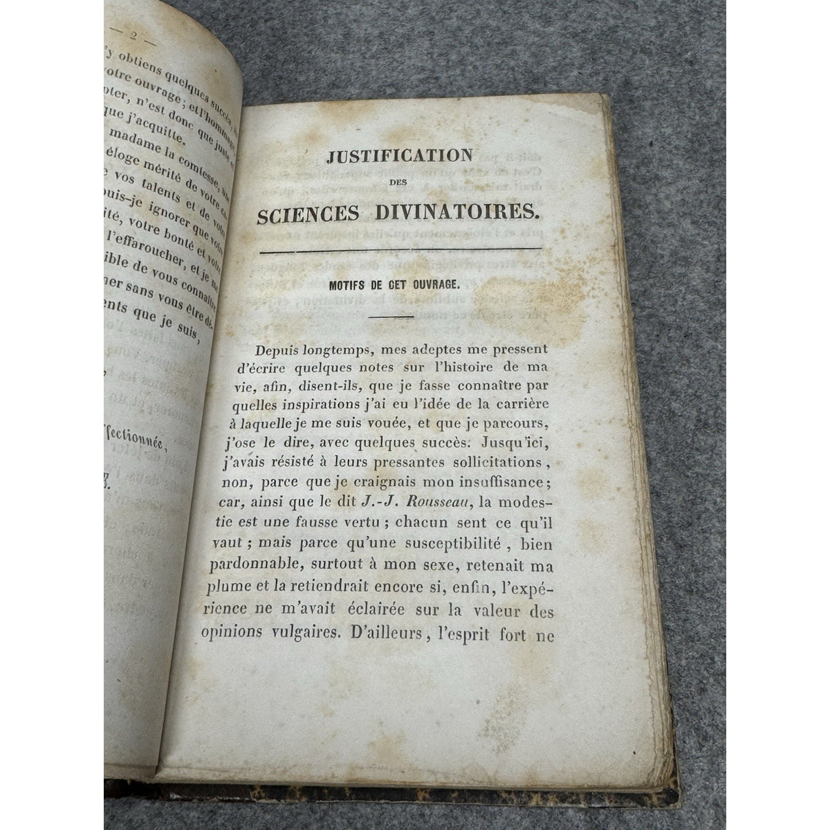 1847 Justification Sciences Divinatoires Occult Divination First Edition