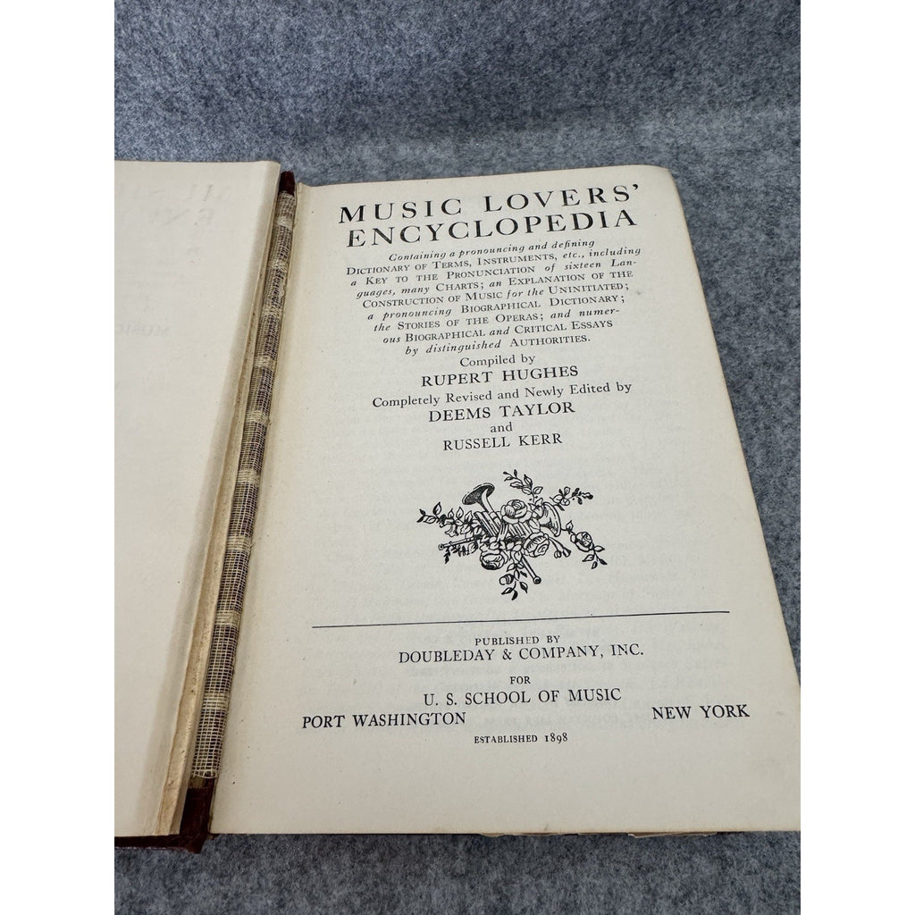Music Lovers Encyclopedia 1950 Deems Taylor Rupert Hughes HC Antique