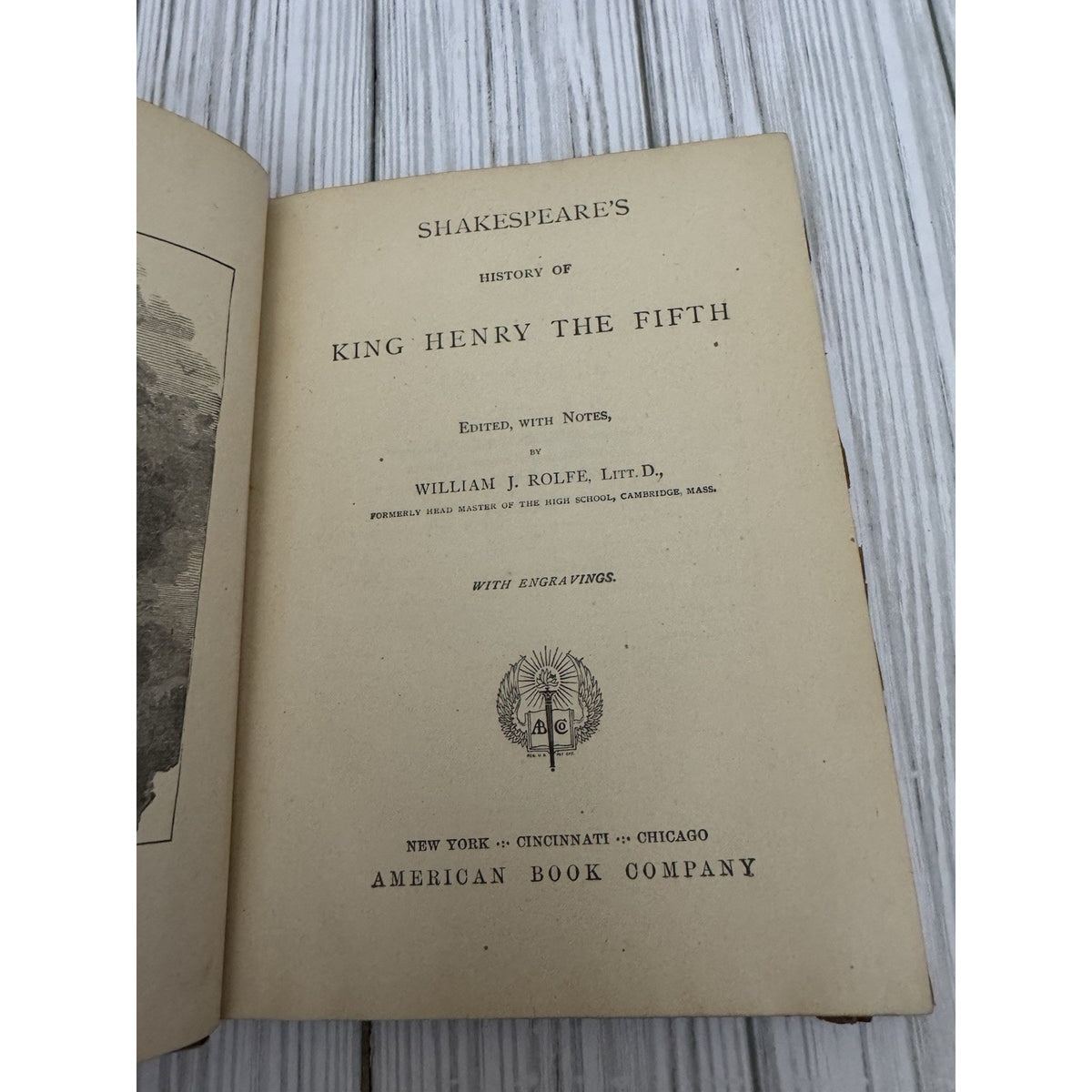 Antique 1918 Shakespeare King Henry V Rolfe HC American Book Co