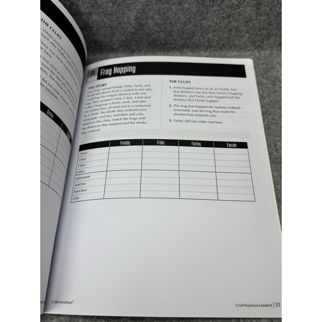 Grid Perplexors Level A MindWare 2005 Grades 3-4 Logic Puzzle Workbook