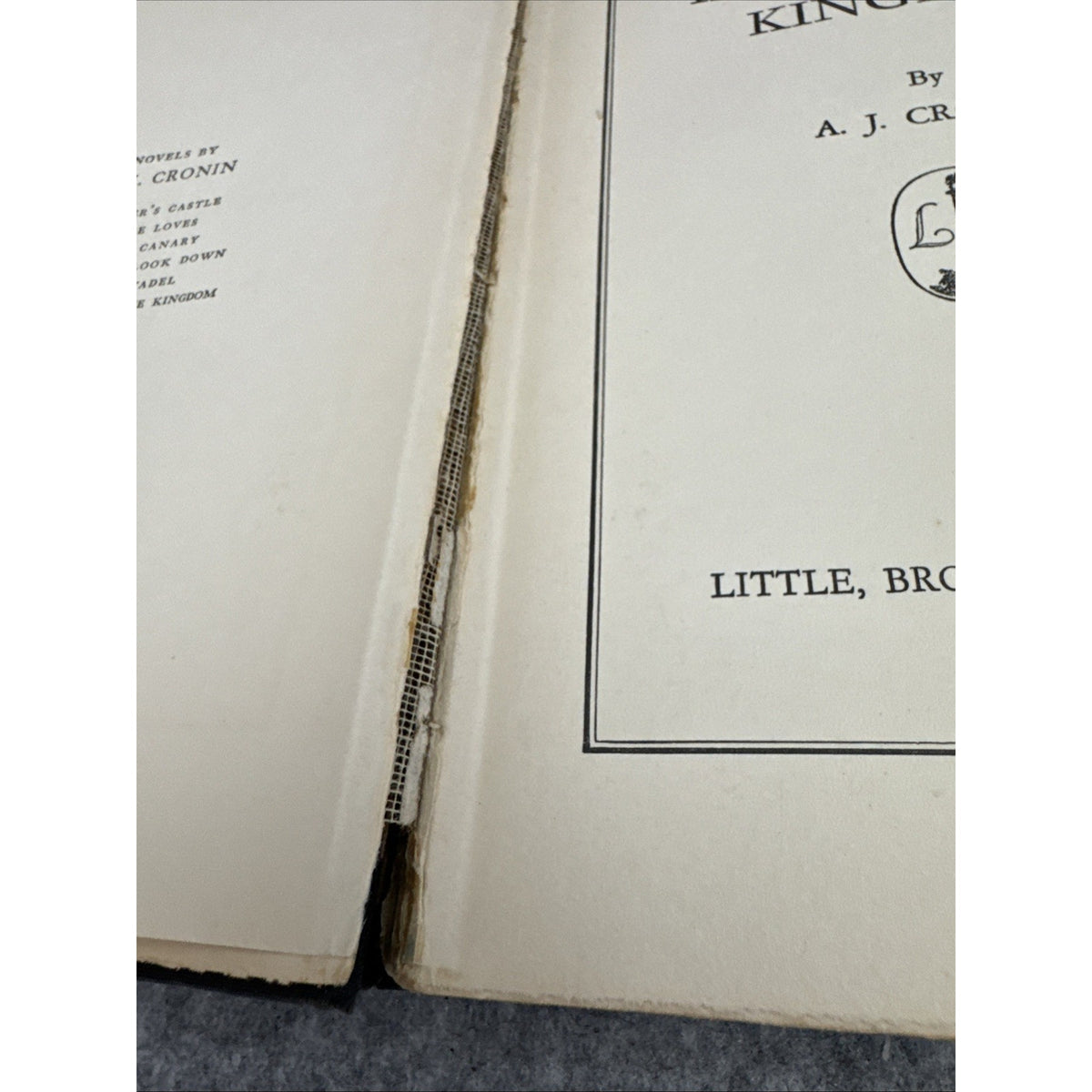 The Keys Of The Kingdom by A J Cronin 1941 Vintage Hardcover Book