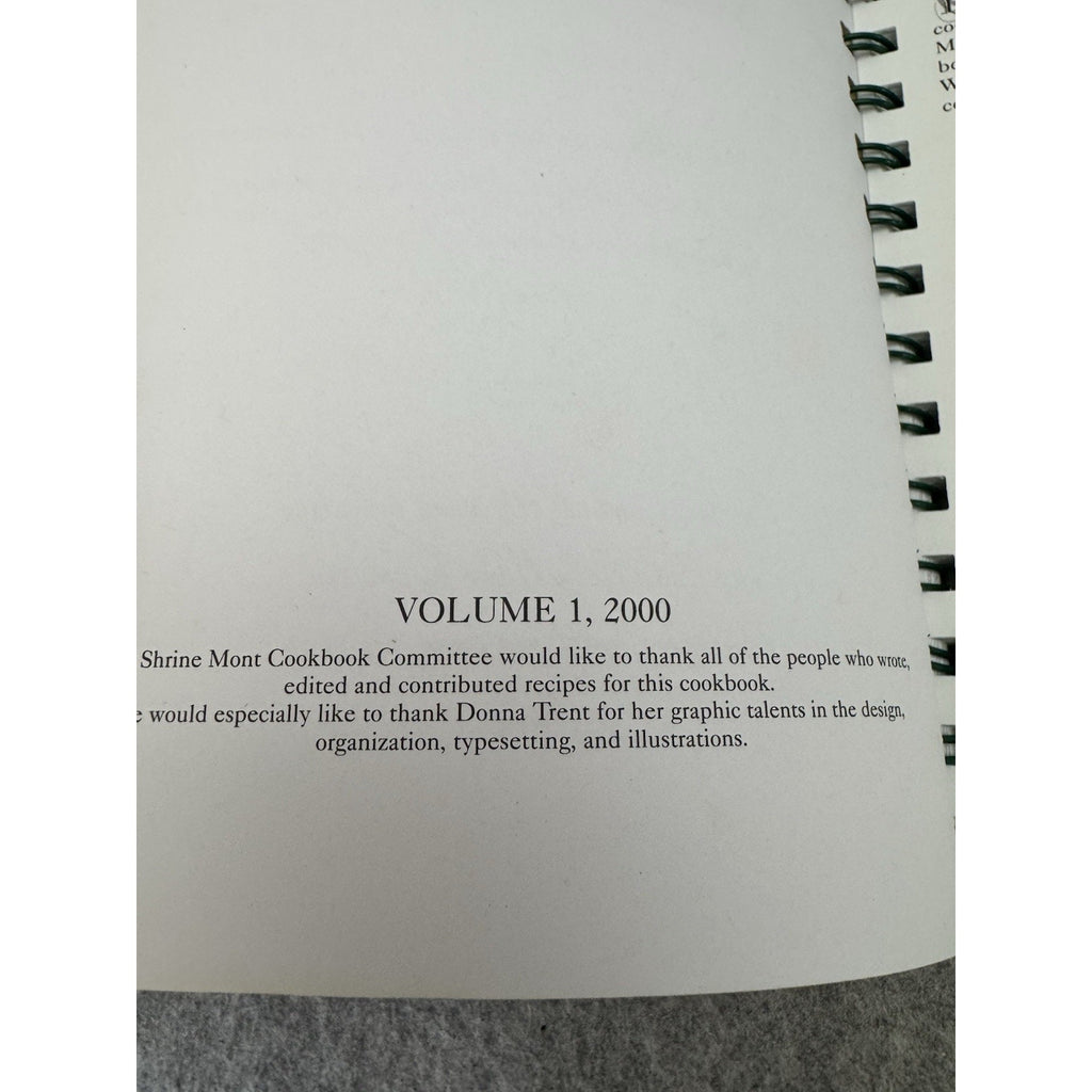 Shrine Mont Cooking Tradition Vol 1 2000 Spiral Cookbook Virginia Church