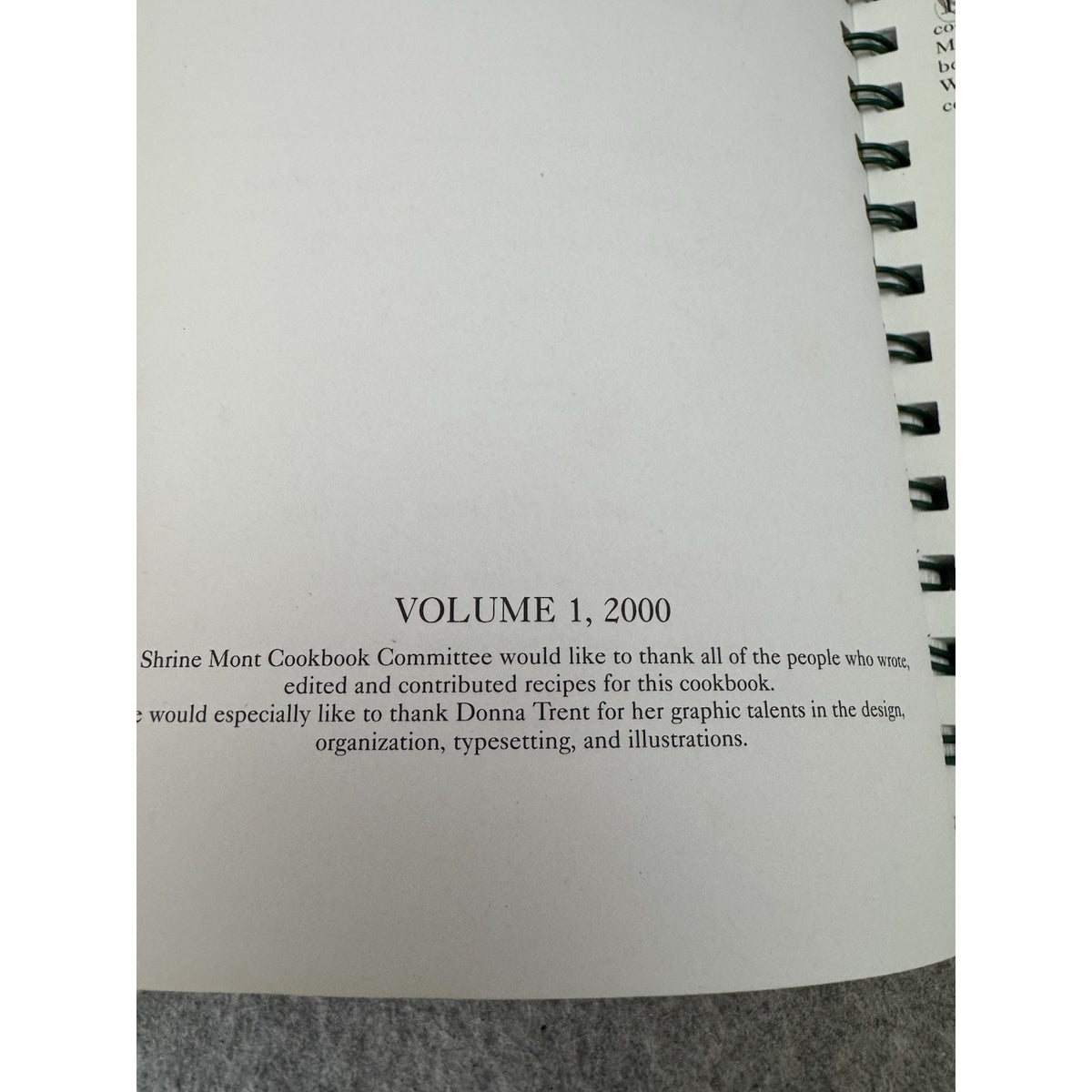 Shrine Mont Cooking Tradition Vol 1 2000 Spiral Cookbook Virginia Church