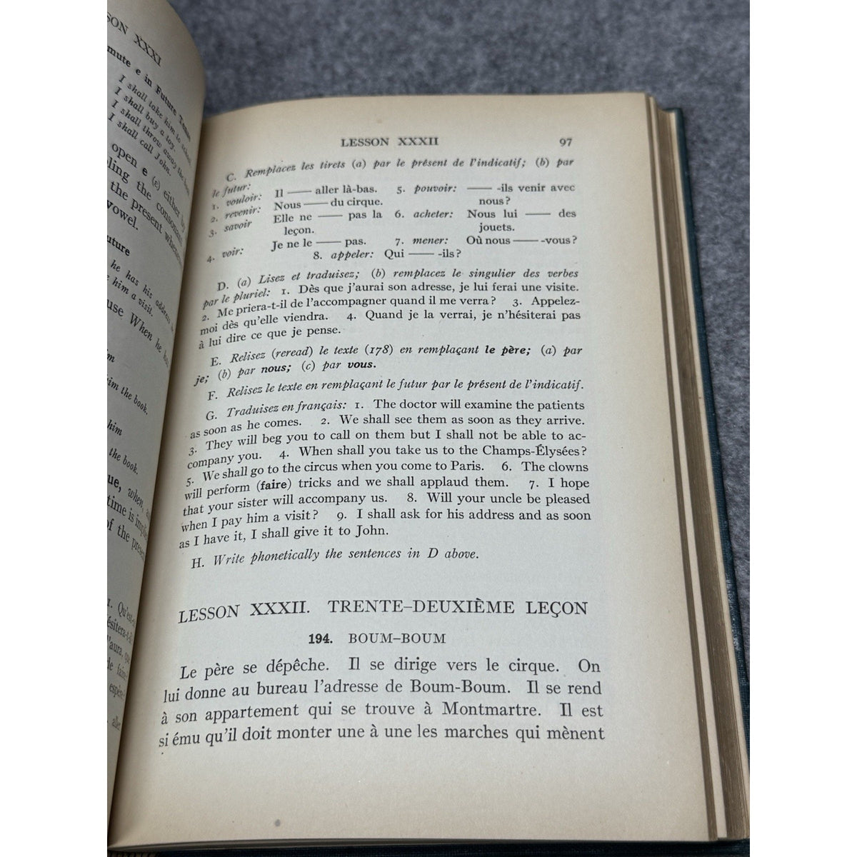 1925 Beginner’s French Francois Crosse Antique Language Textbook Hardcover