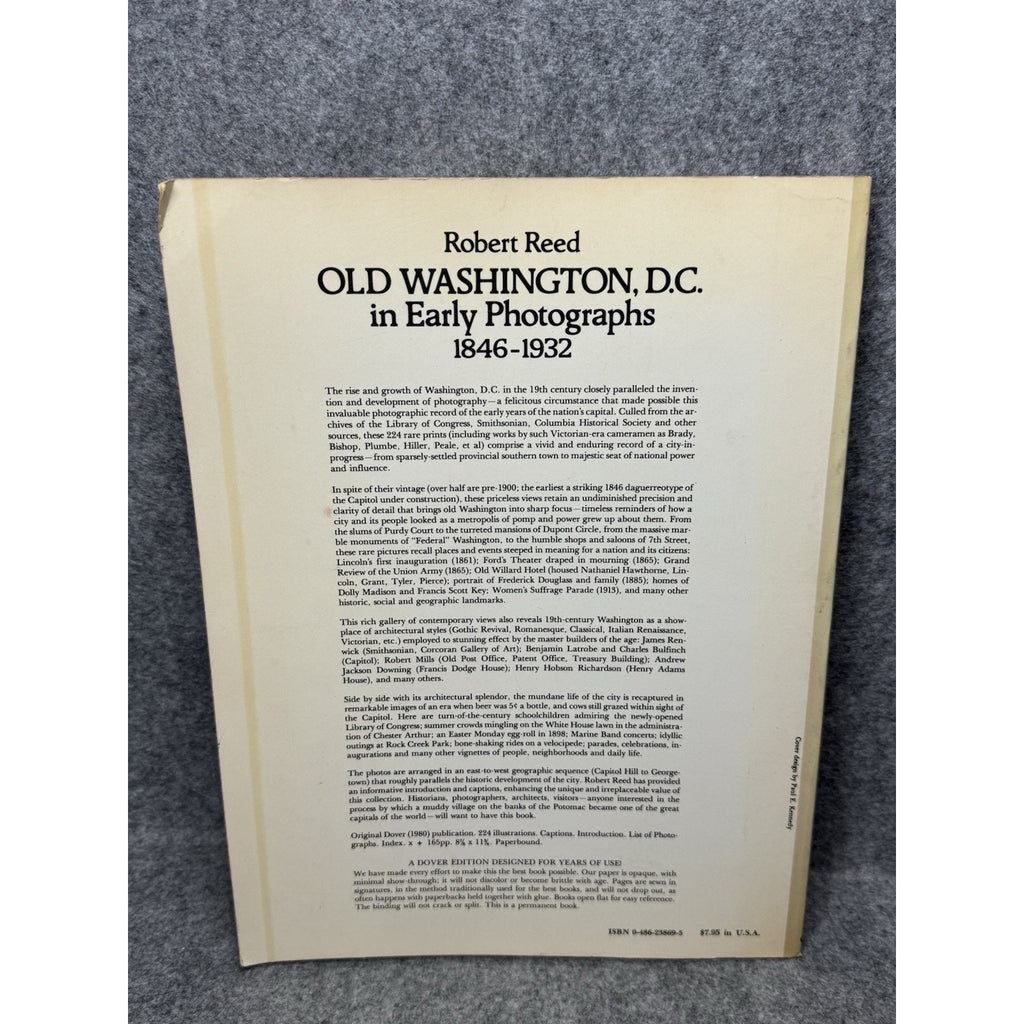 Old Washington DC in Early Photographs 1846-1932 Robert Reed 1980 224 Prints