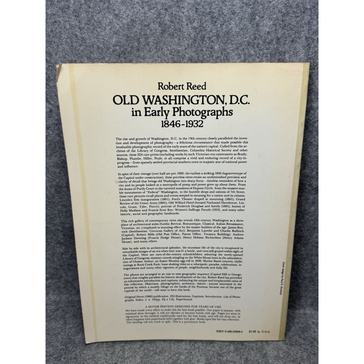Old Washington DC in Early Photographs 1846-1932 Robert Reed 1980 224 Prints