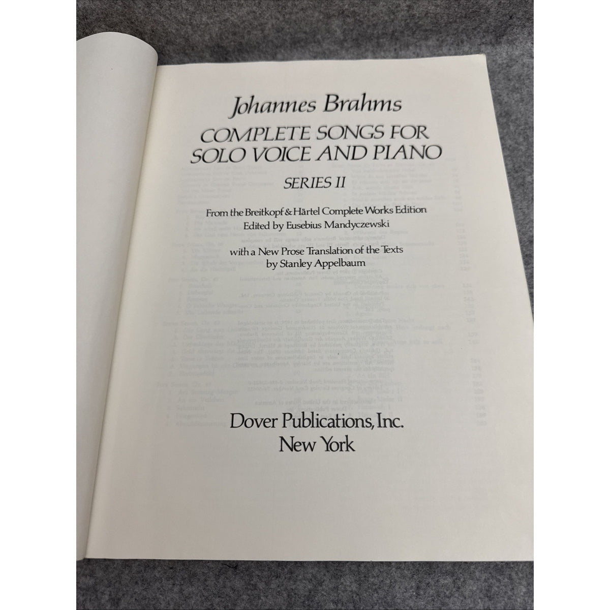 Complete Songs for Solo Voice and Piano, Series II by Brahms, Johannes