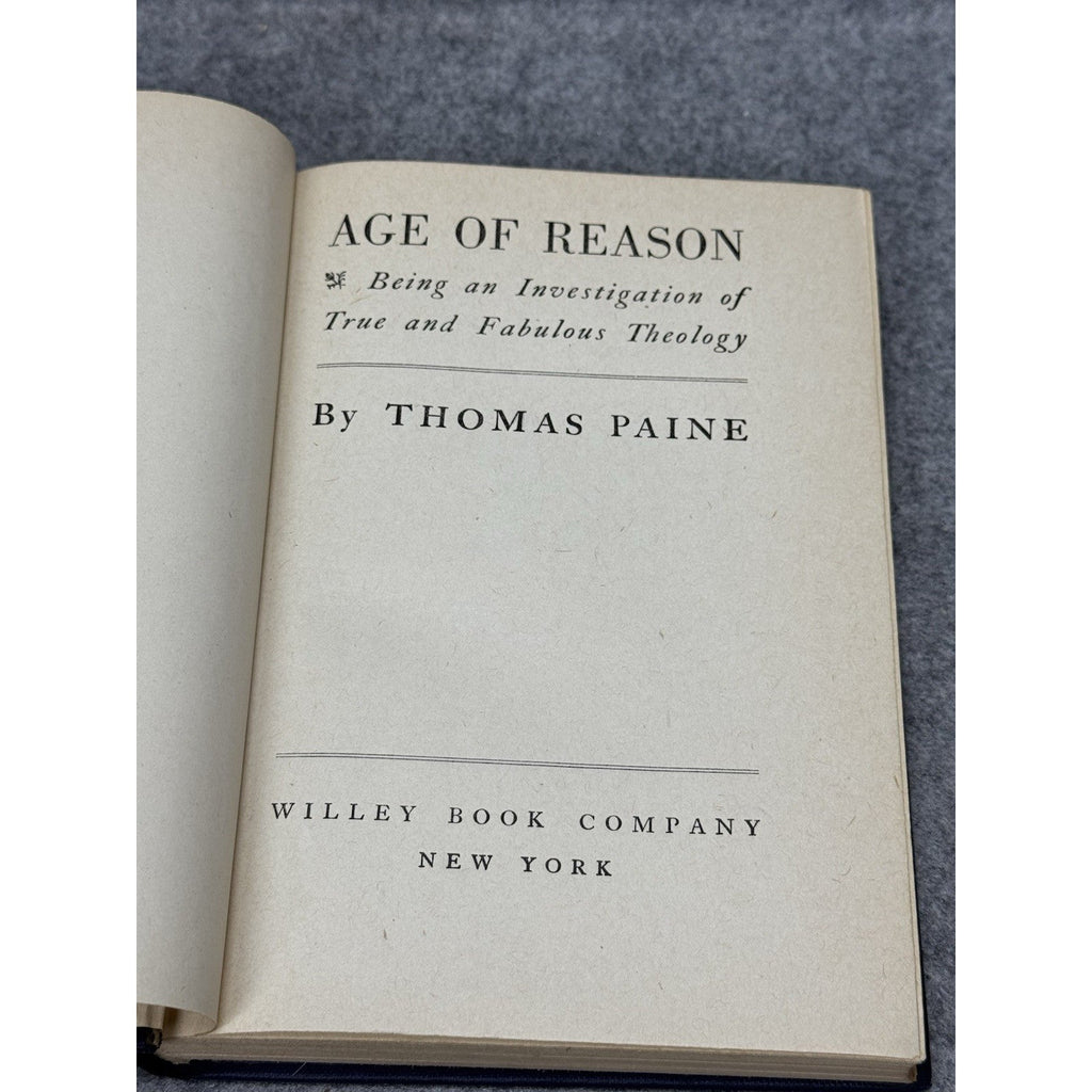 1942 Age of Reason Thomas Paine Religion Deism Philosophy Willey Hardcover