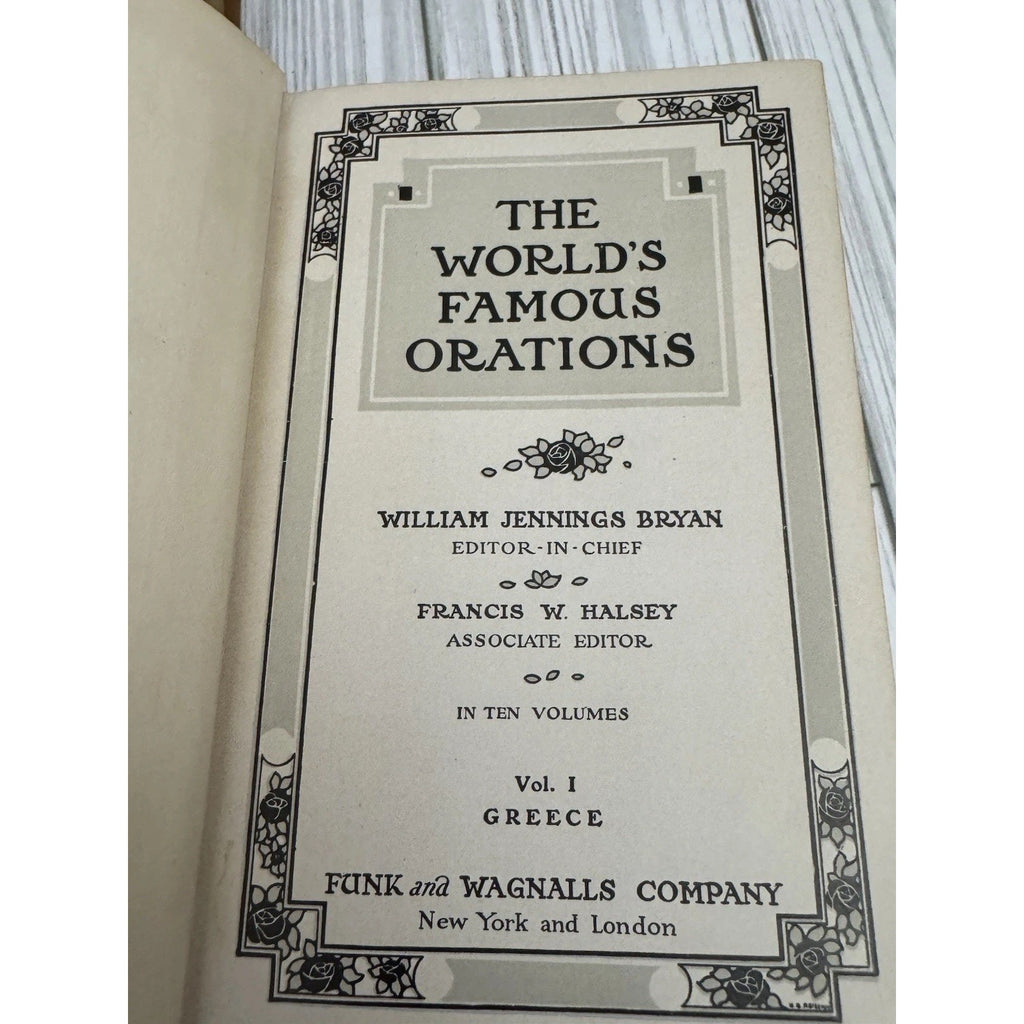 Worlds Famous Orations 1906 Funk Wagnalls 6 Vol Set Bryan Antique