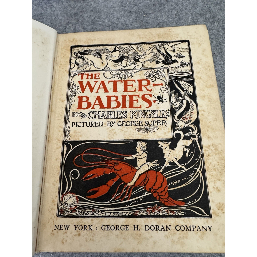 Charles Kingsley THE WATER BABIES ill George Soper Doran ca. 1920 w/ 4 color pl