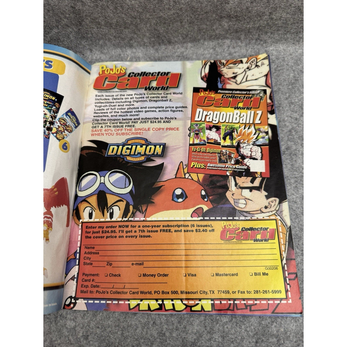 Pojo’s Collector Card World Special Digimon Guide Magazine 2000 Rare Has posters