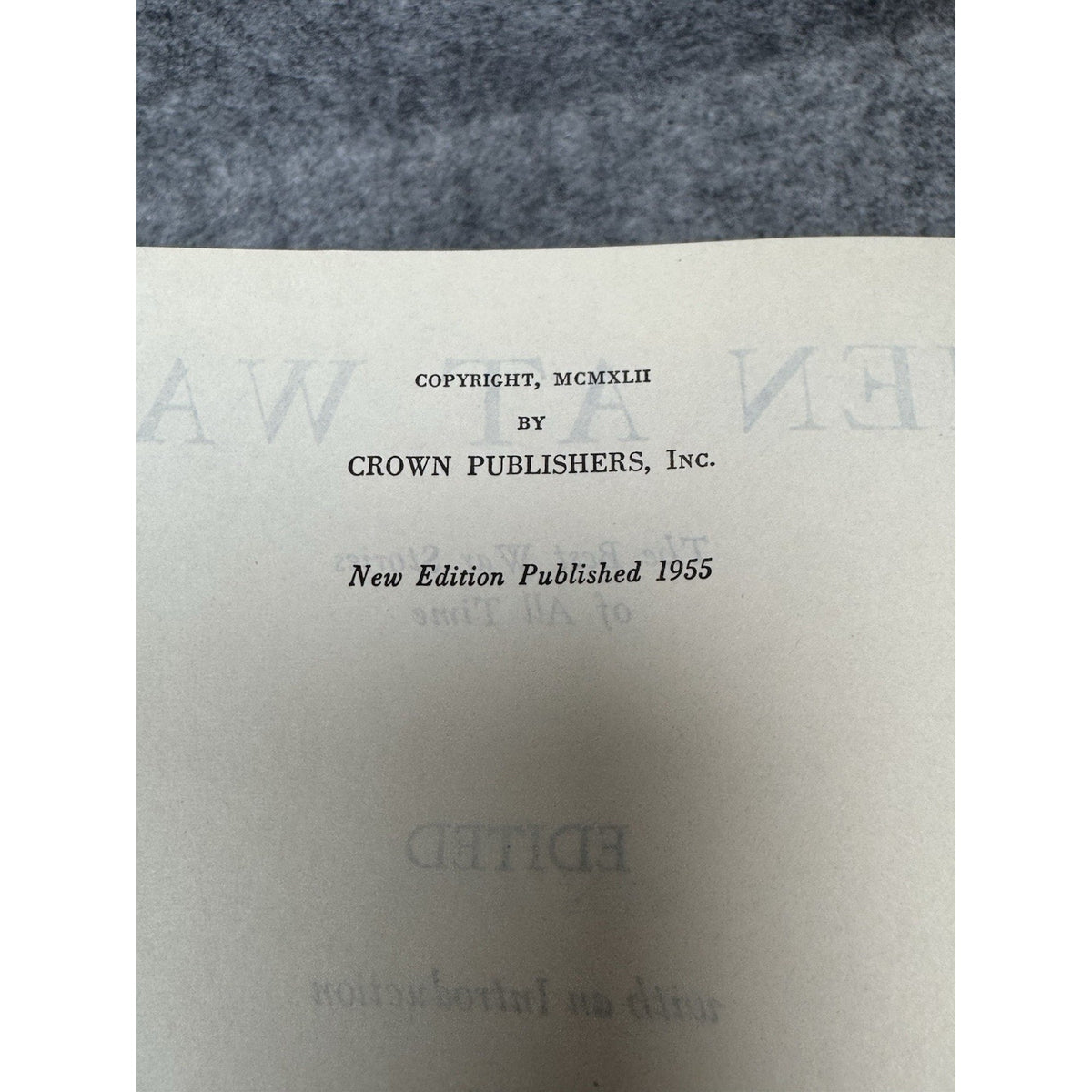 Men at War Ernest Hemingway 1955 New Complete Edition War Stories Hardcover