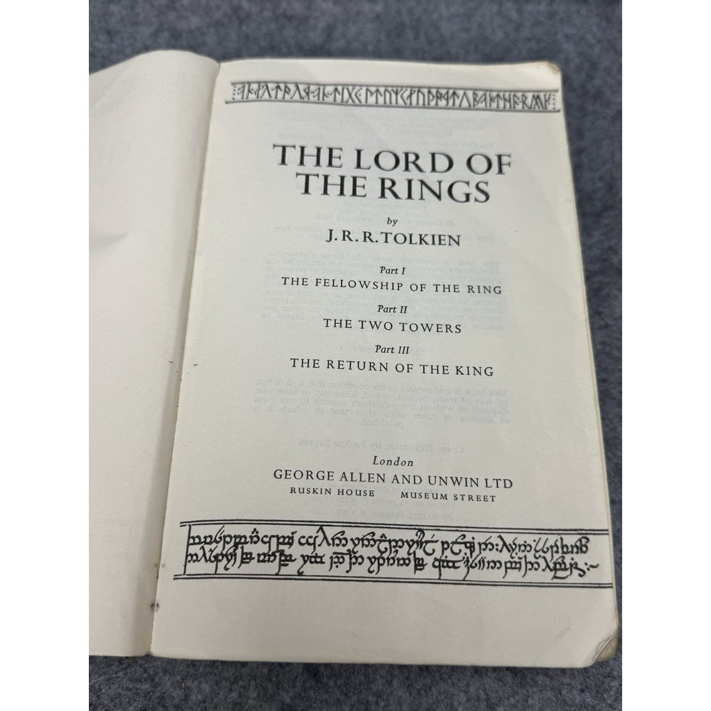 1969 Lord of the Rings JRR Tolkien Allen & Unwin Pauline Baynes Paperback
