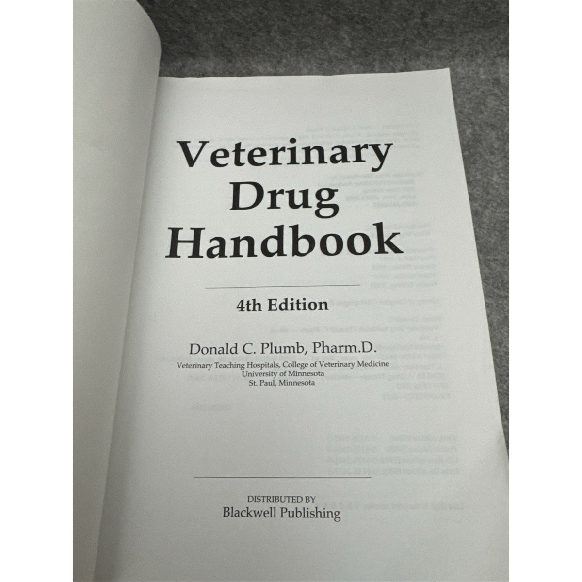 Veterinary Drug Handbook Paperback Donald C. Plumb