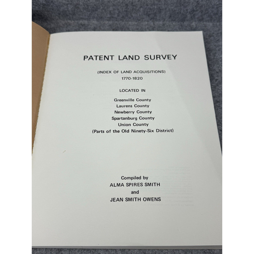 Patent Land Survey Old Ninety-Six District SC Genealogy Smith Owens Scarce