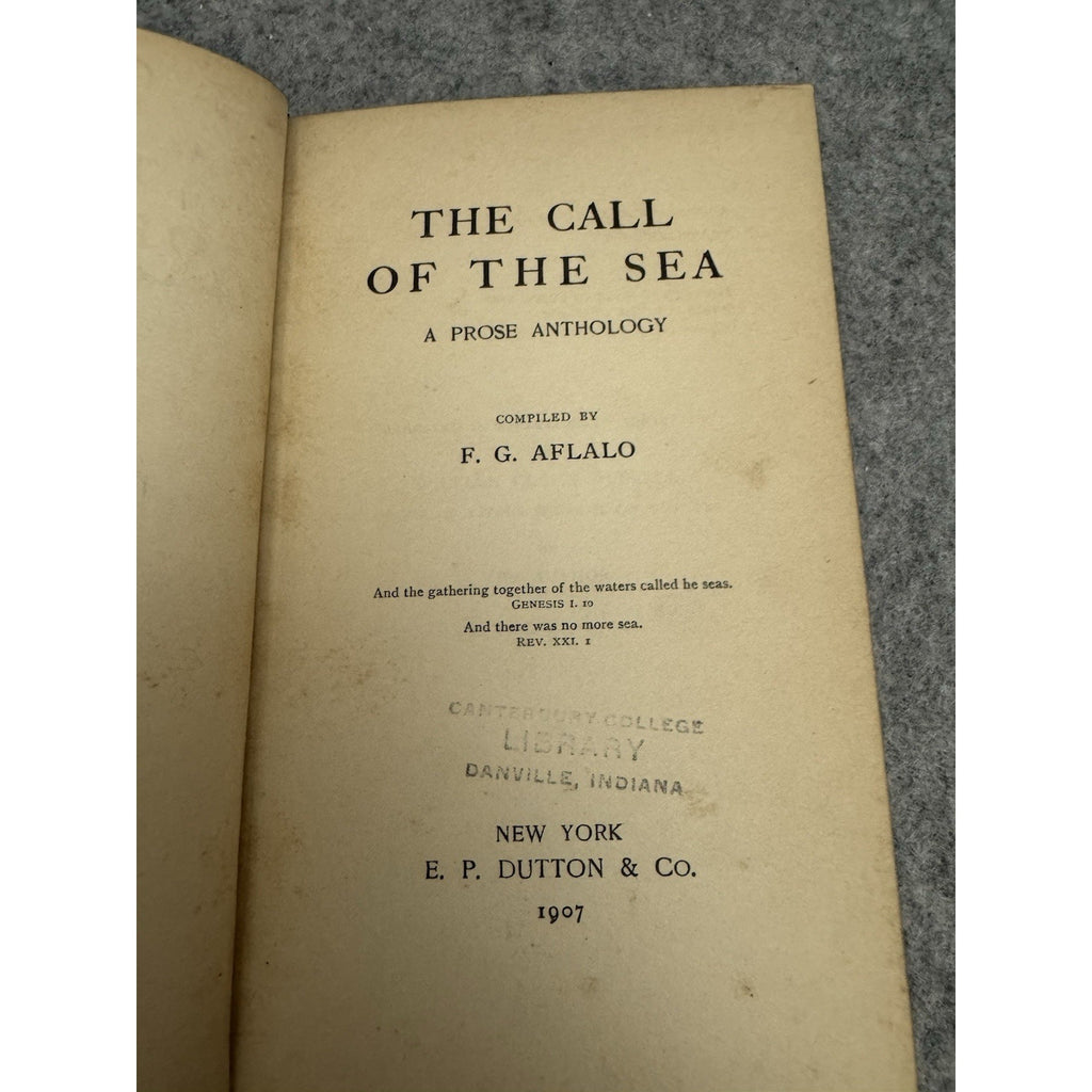 1907 The Call of the Sea F G Aflalo Nautical Anthology Dutton HC