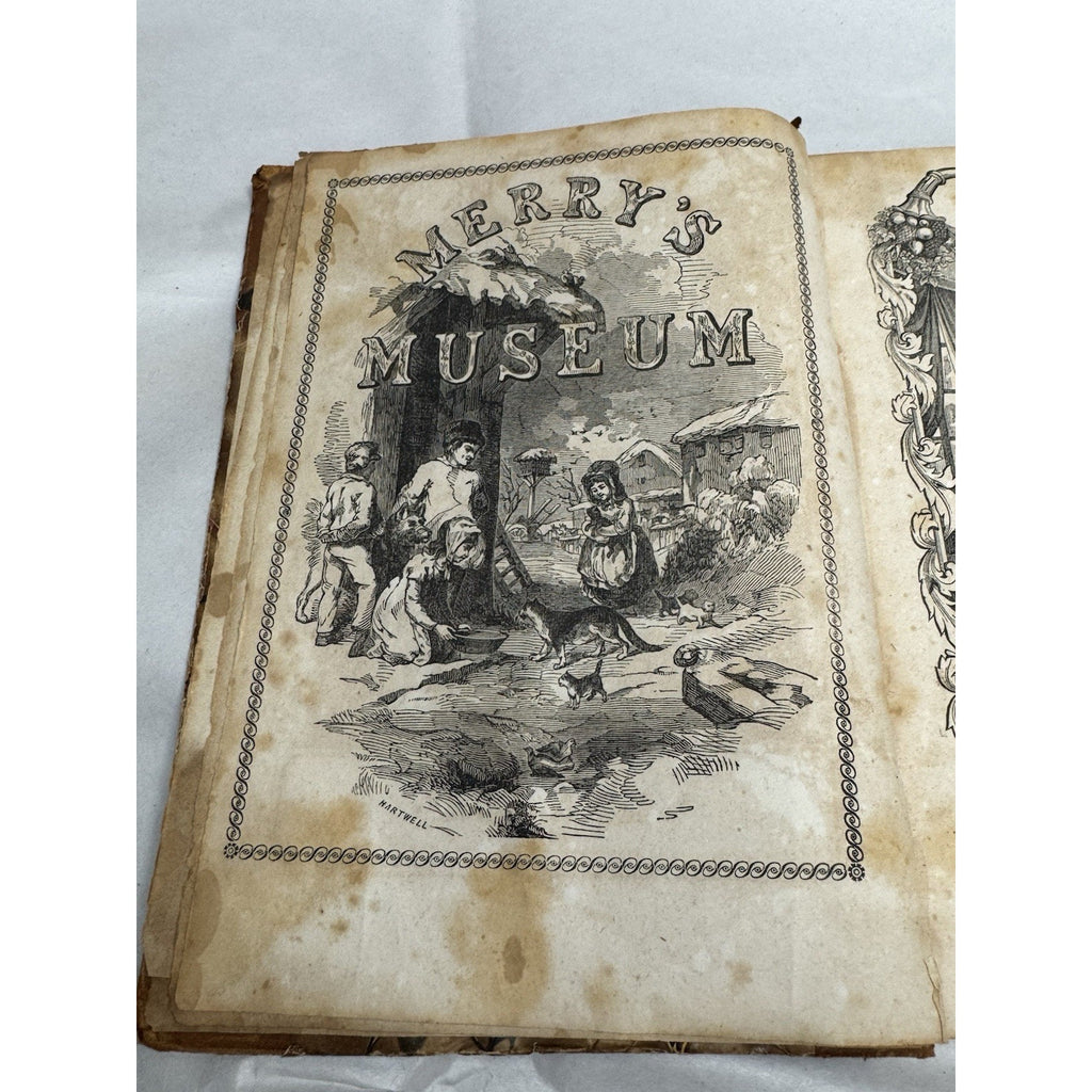 1847 Robert Merry’s Museum Vols 13 & 14 S G Goodrich Illustrated Leather