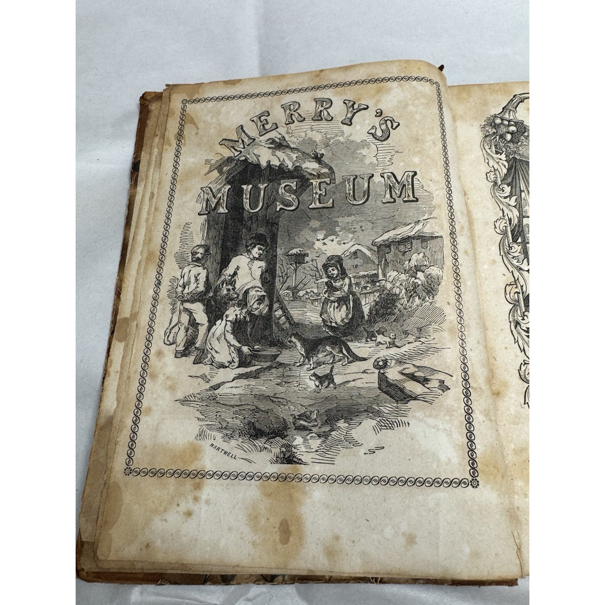 1847 Robert Merry’s Museum Vols 13 & 14 S G Goodrich Illustrated Leather