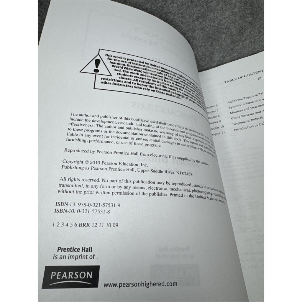 Instructor's Solutions Manual Volumes1&2 Blitzer Precalculus