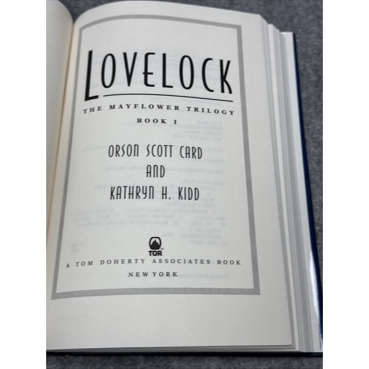 Lovelock - Orson Scott Card & K.K. Kidd Mayflower Trilogy HC/DJ 1st Ed./1st Prnt