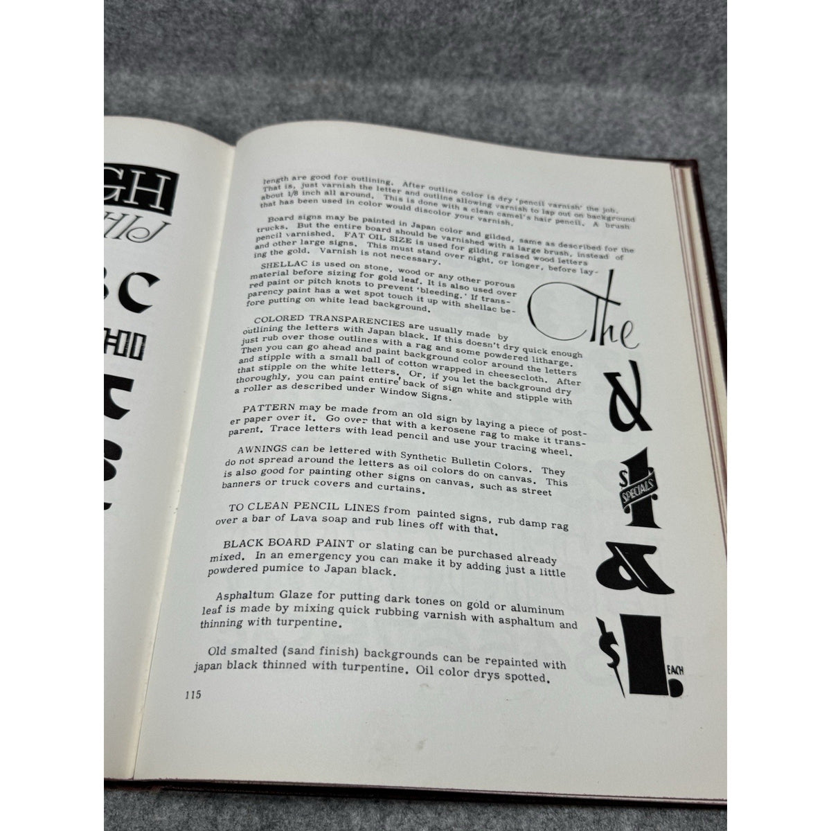 1958 Sign Painting Course E C Matthews Illustrated Lettering Art Hardcover