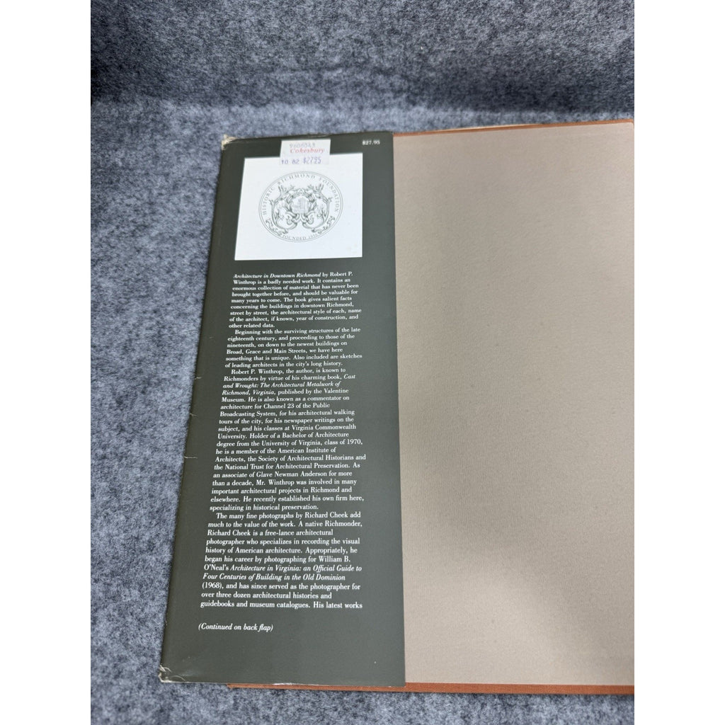 Architecture in Downtown Richmond 1982 HC Robert P Winthrop Virginia