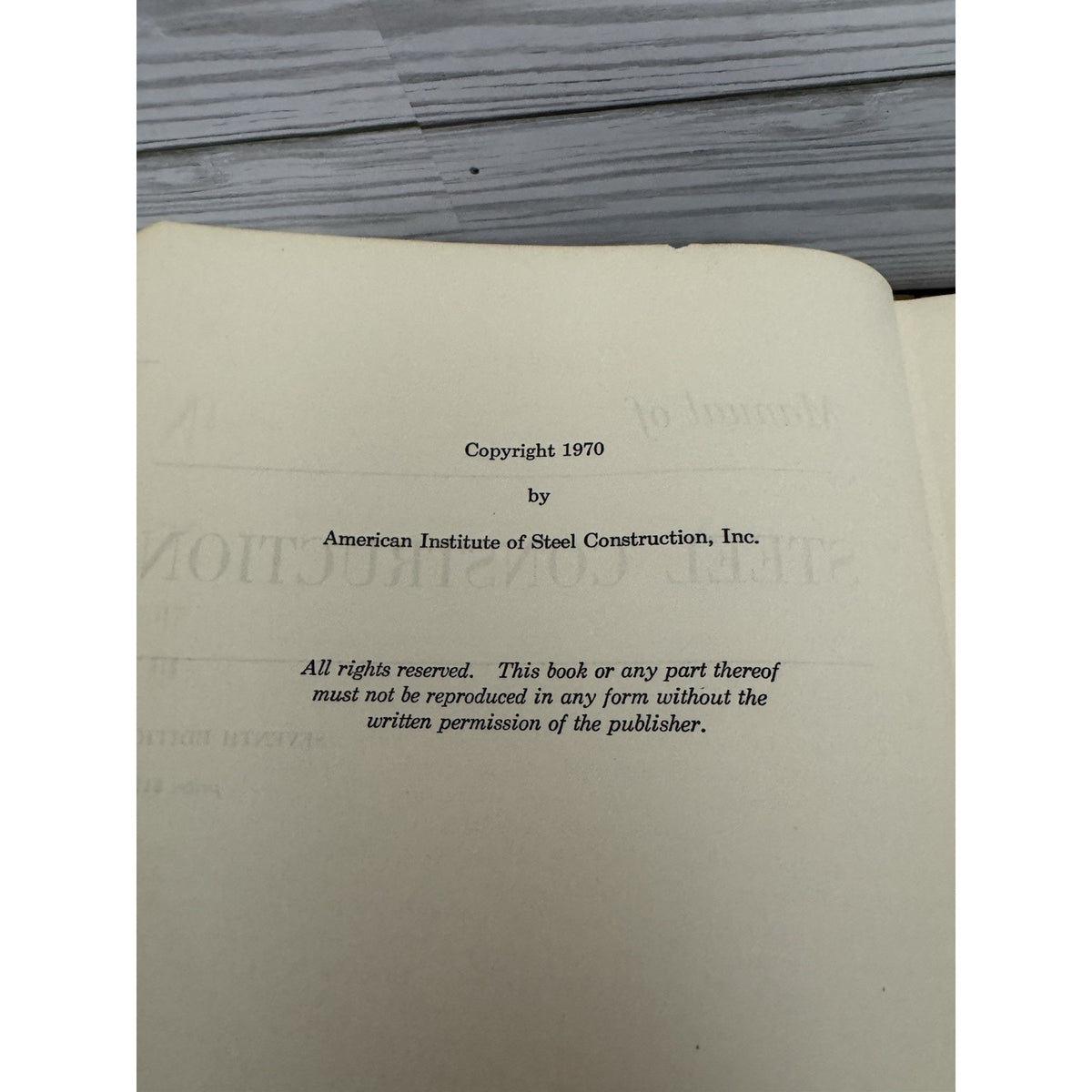 Manual of Steel Construction 7th Ed AISC 1970 Hardcover Engineering