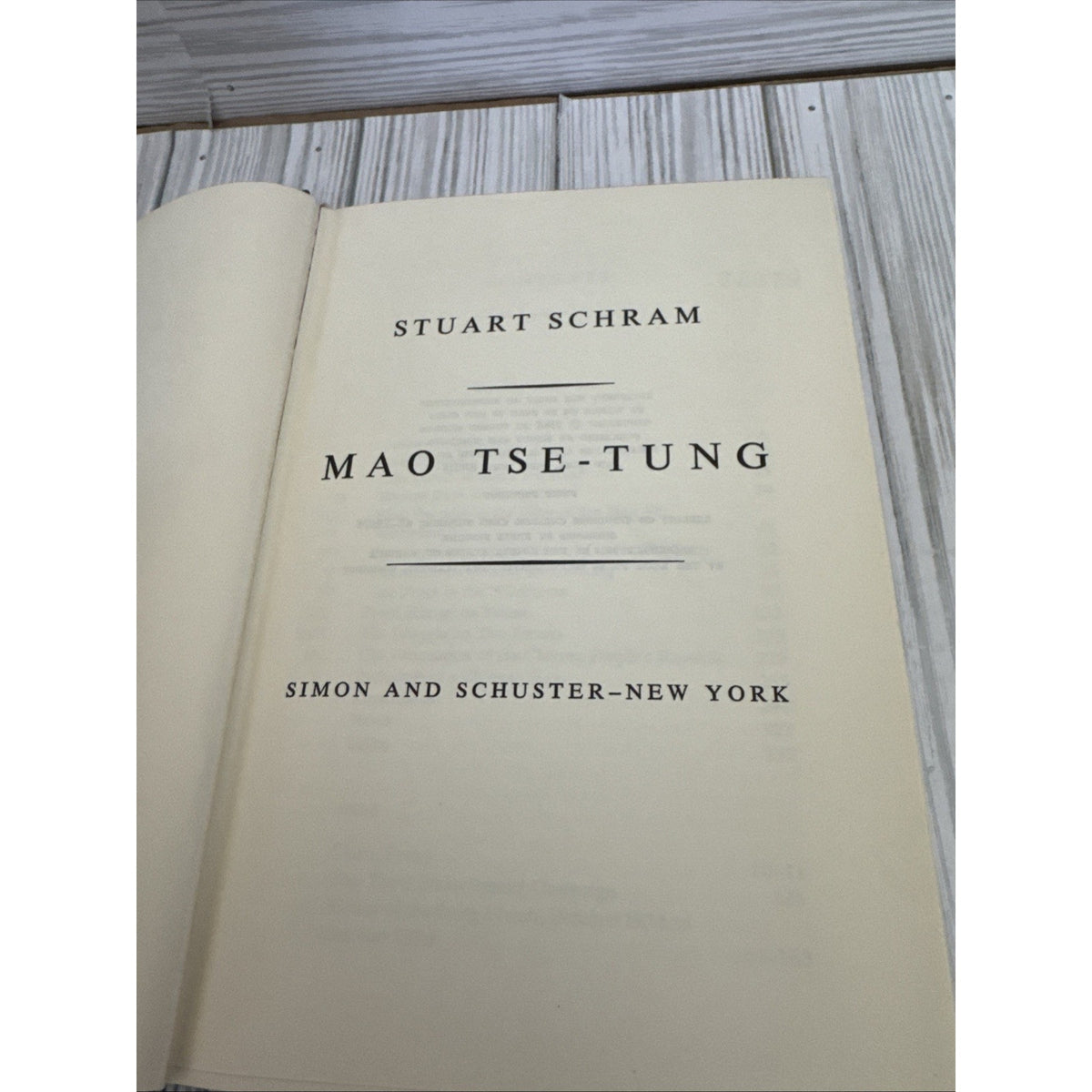 Mao Tse-Tung by Stuart Schram HC 1966 First Printing China