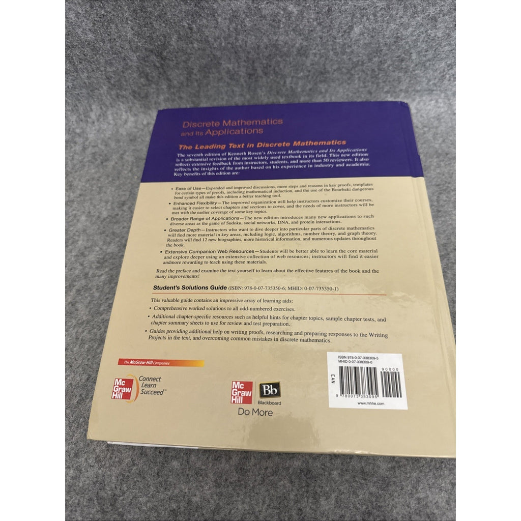Discrete Mathematics and Its Applications by Kenneth H. Rosen (2011, Hardcover)