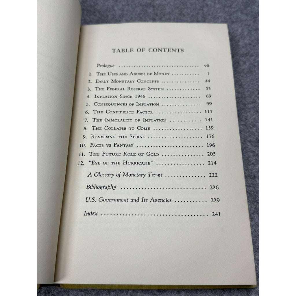 Rare 1970 The Immorality of Inflation Charles E Williams 1st Edition Gold