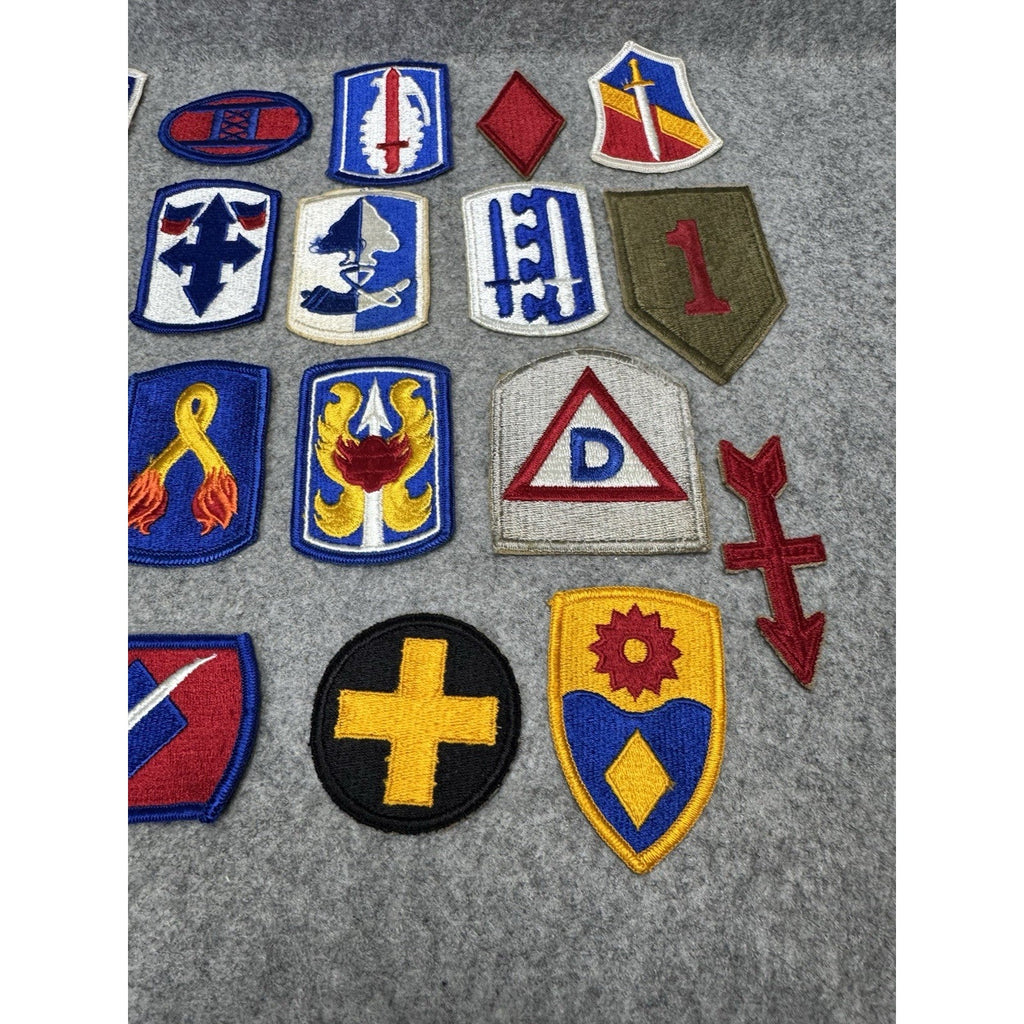 23 Vintage US Army Patches Lot Big Red One Infantry Divisions Brigade Insignia