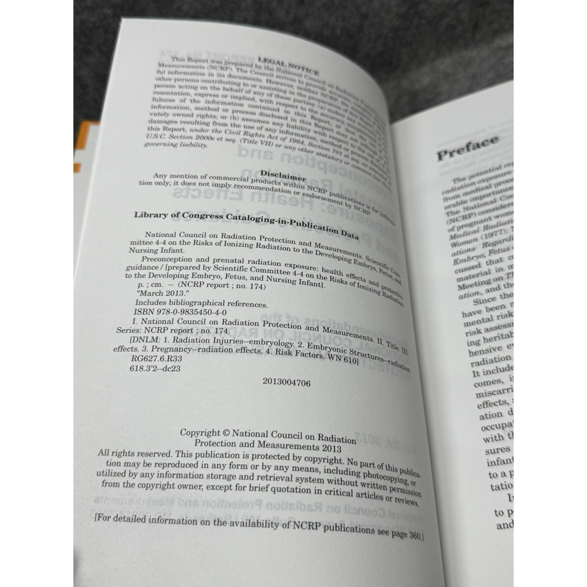 NCRP Report 174 Preconception Prenatal Radiation Exposure Health Effects