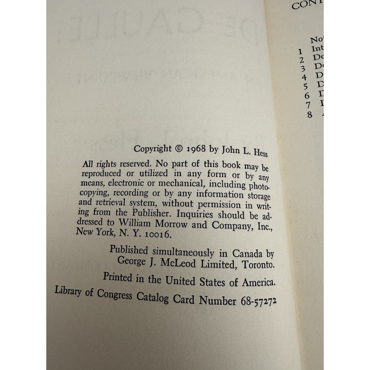 1968 The Case For De Gaulle An American Viewpoint John L Hess HC DJ