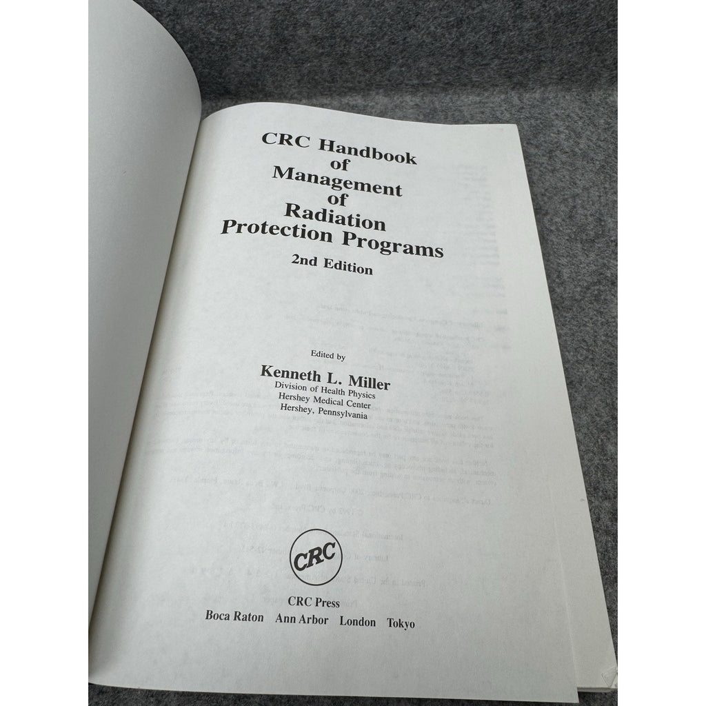 CRC Handbook Management Radiation Protection Programs 2nd Ed Miller Hardcover