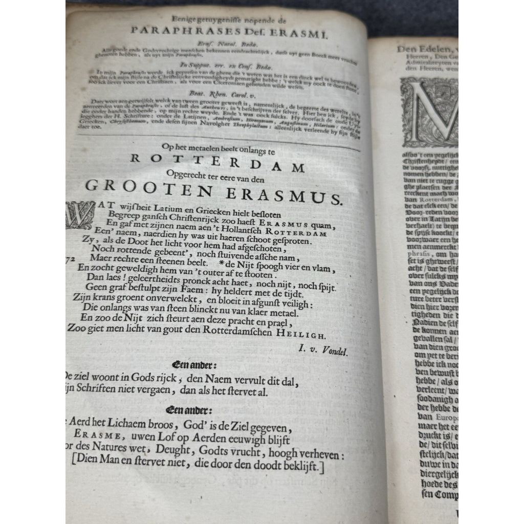 1660 Erasmus Paraphrasis New Testament Dutch Folio Thomas Fonteyn