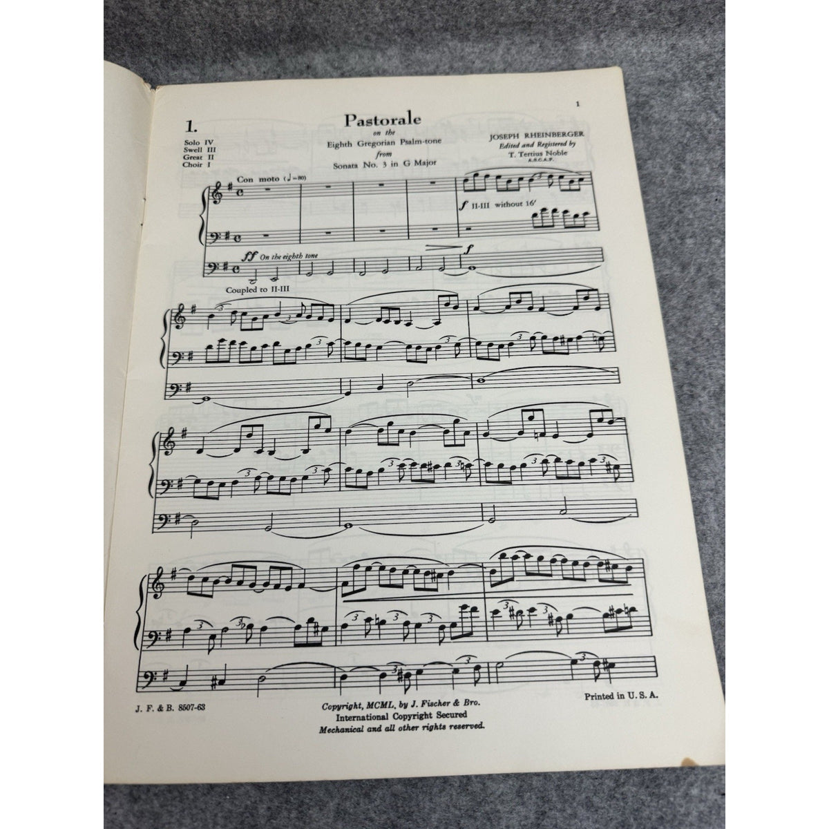 Recital and Service Pieces for the Organ Rheinberger Noble Vol 1 Sheet Music