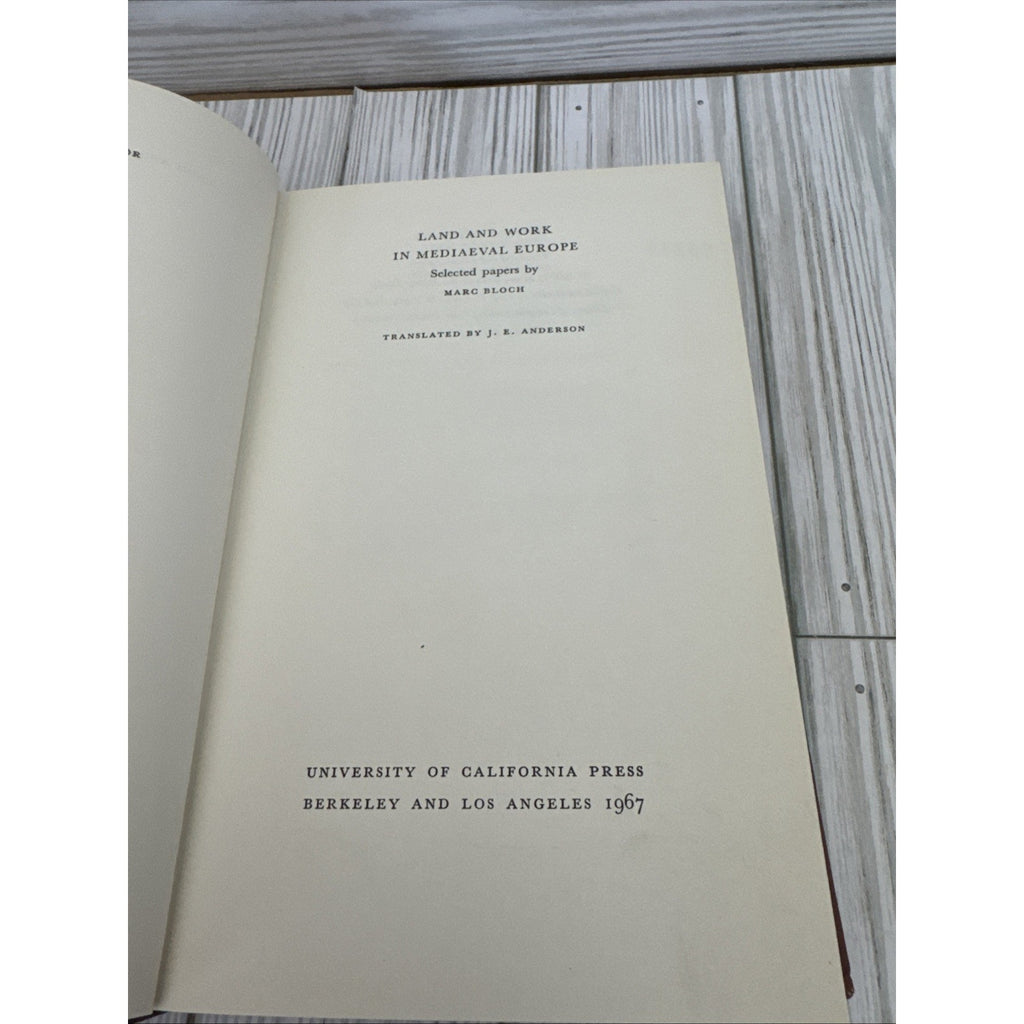 Land and Work in Mediaeval Europe BLOCH/ANDERSON 1967 1st Ed History/Middle Ages