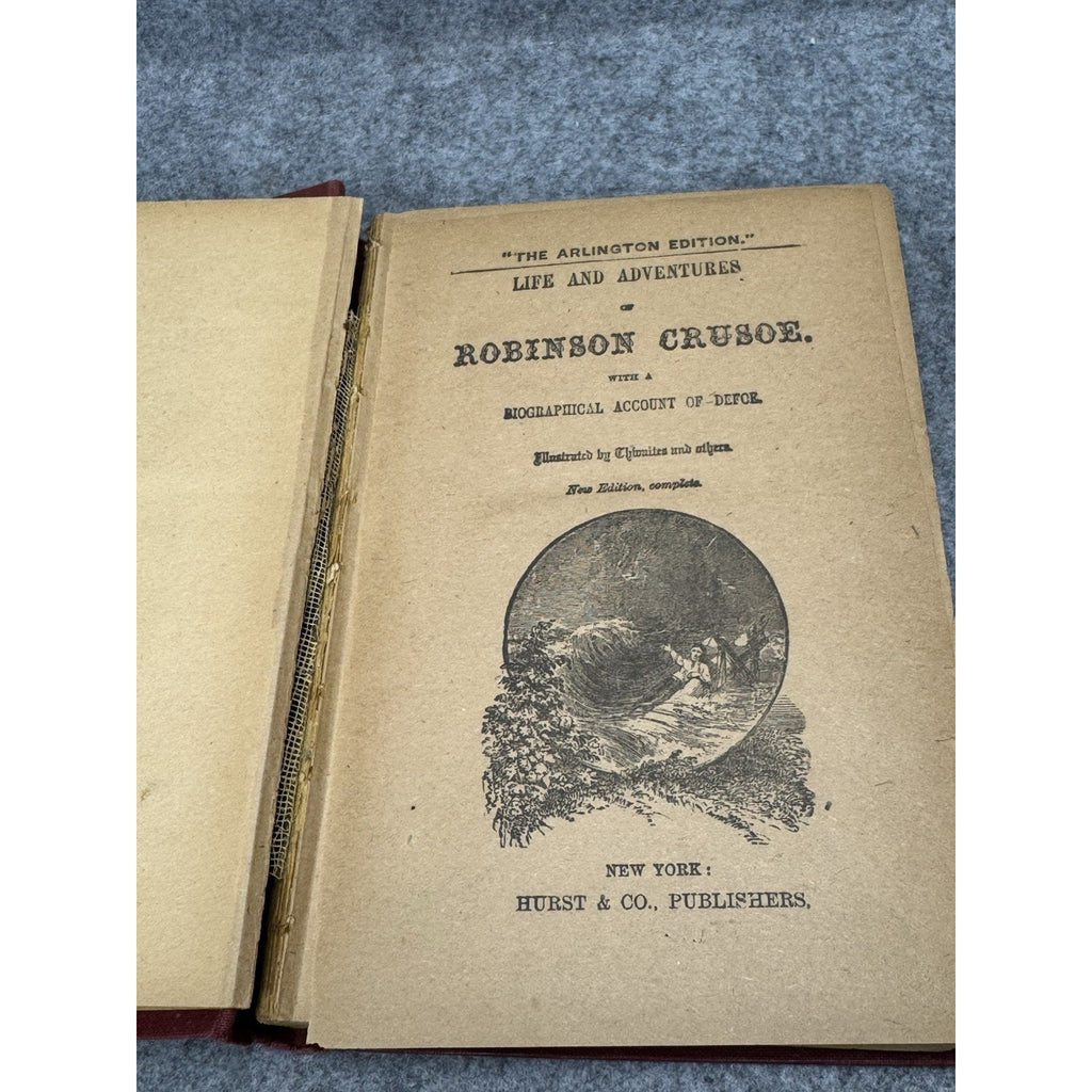 Robinson Crusoe Daniel Defoe Arlington Edition Hurst & Co Illustrated Antique