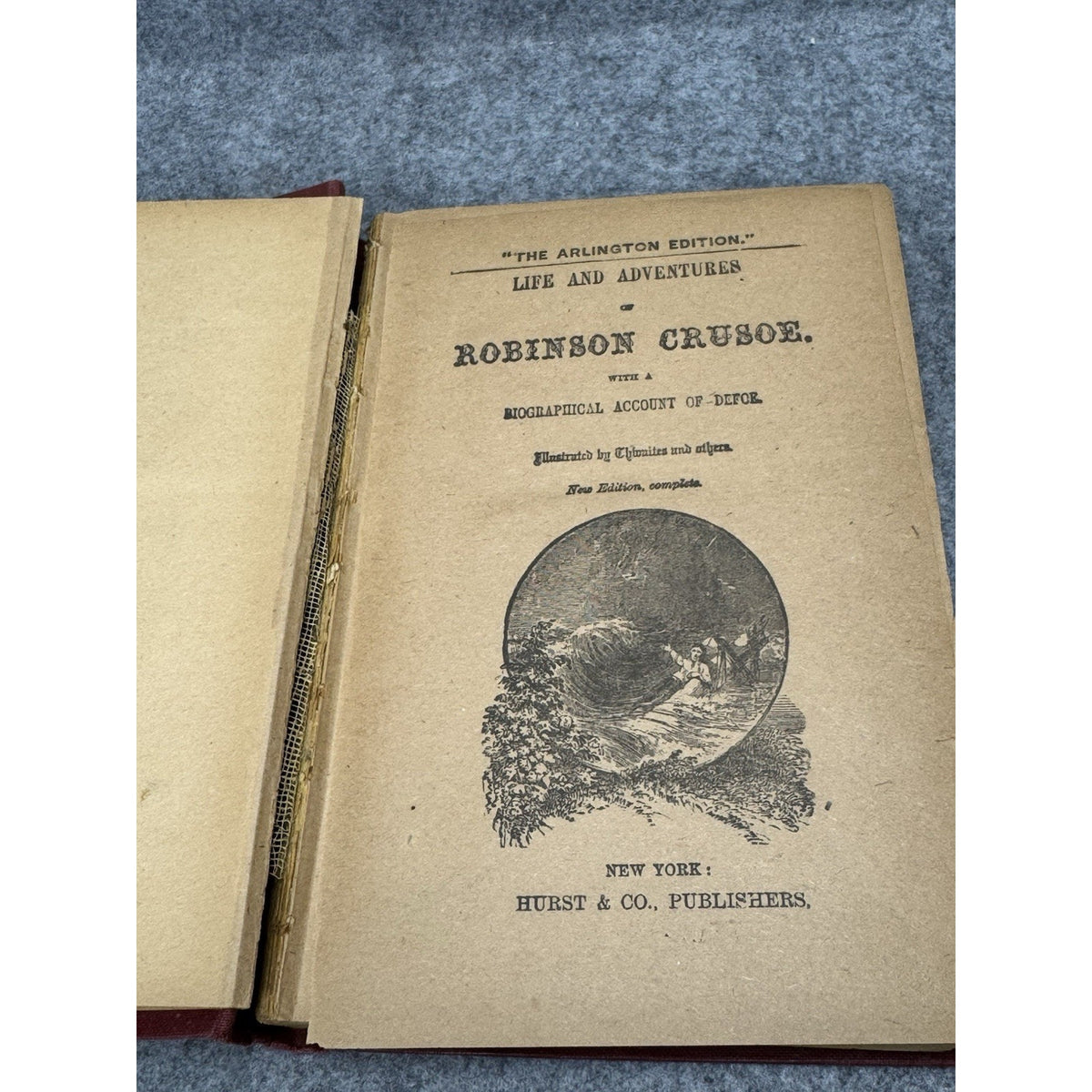 Robinson Crusoe Daniel Defoe Arlington Edition Hurst & Co Illustrated Antique