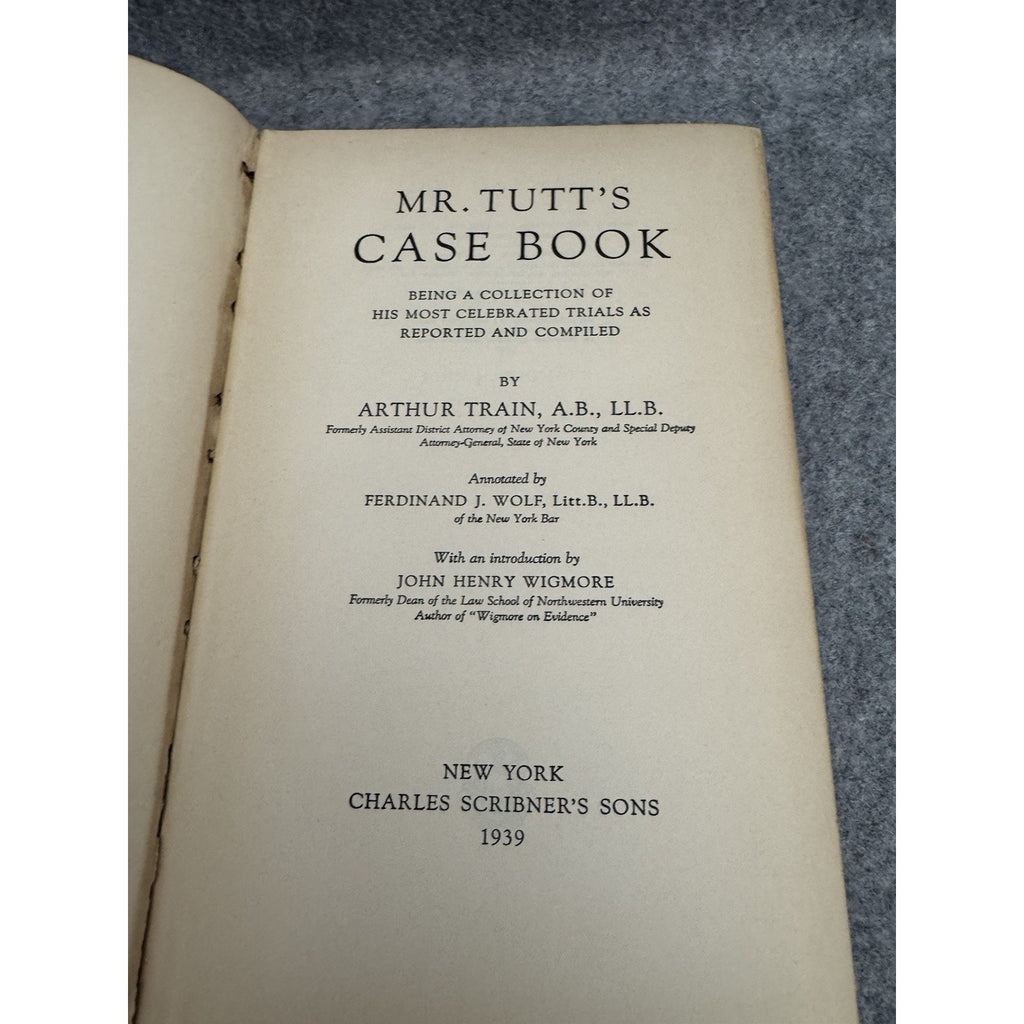 1939 Mr Tutt’s Case Book Arthur Train HC Courtroom Legal Stories