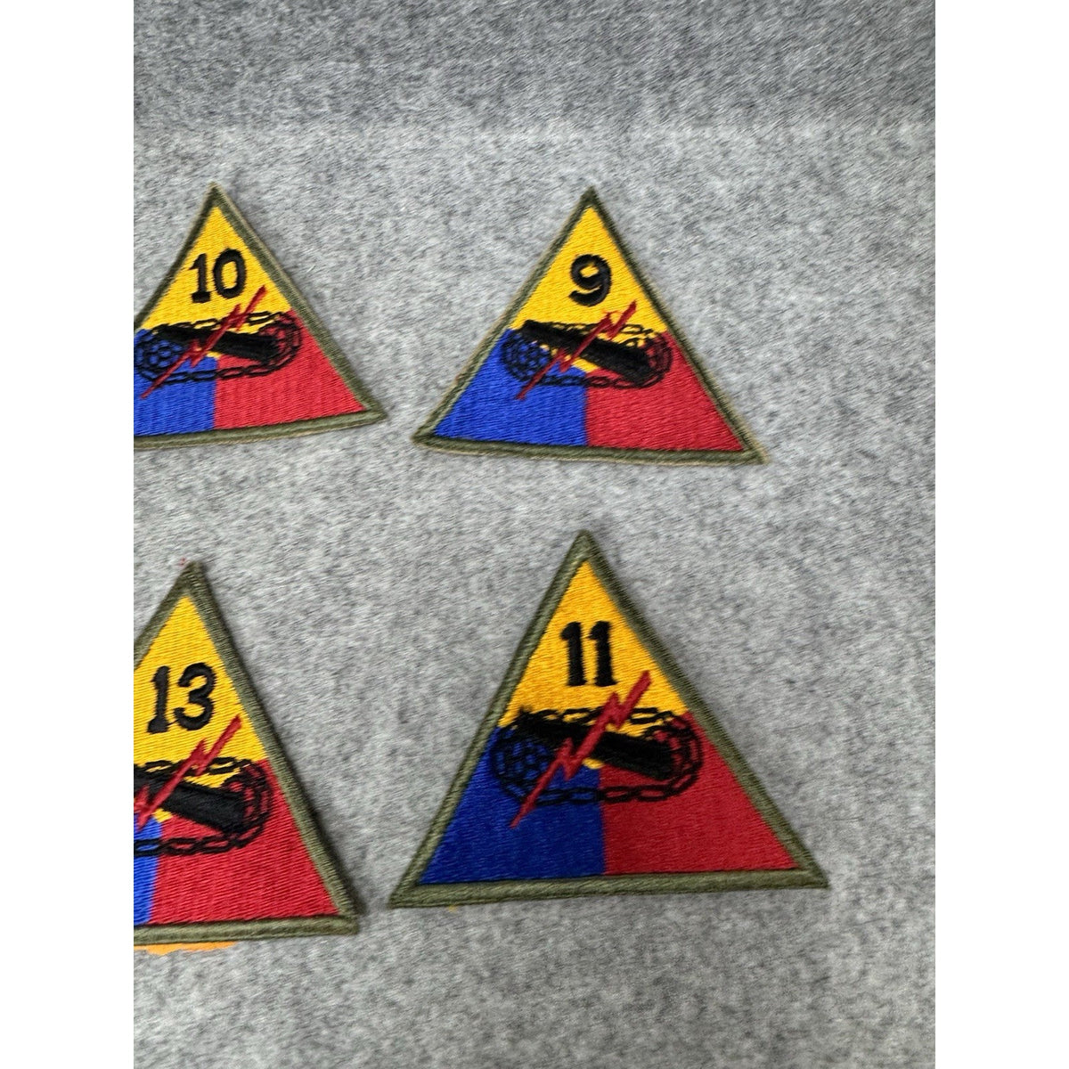 Vintage US Army Armored Patch Lot of 8 Military Insignia IV 7 CAV 9 10 11 12 13￼