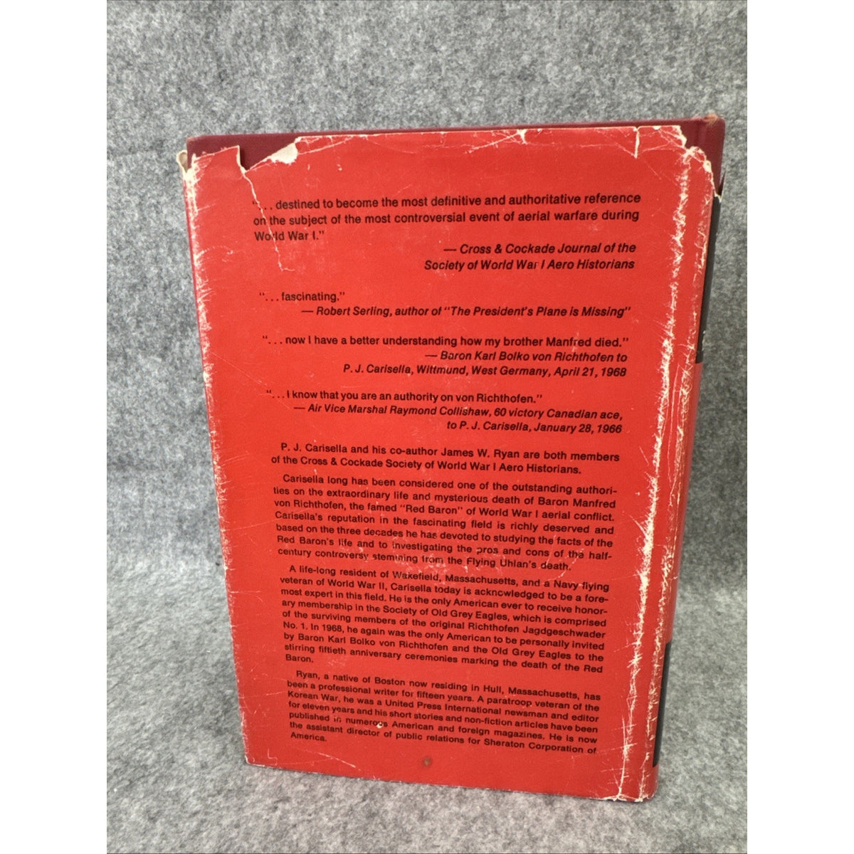 Who Killed The Red Baron Carisella, Ryan Hardcover Dust Jacket 1st Edition 1969