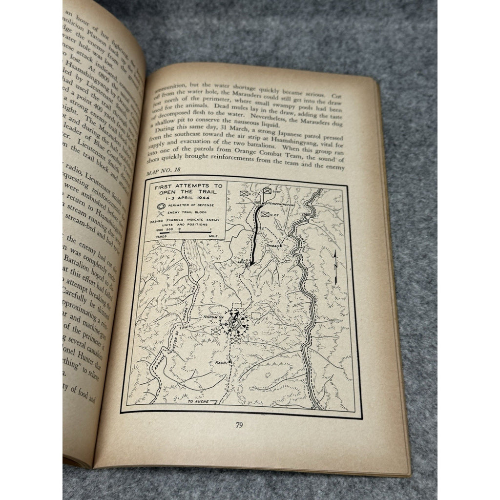 1945 Merrill’s Marauders WWII Burma War Department First Edition Maps Softcover